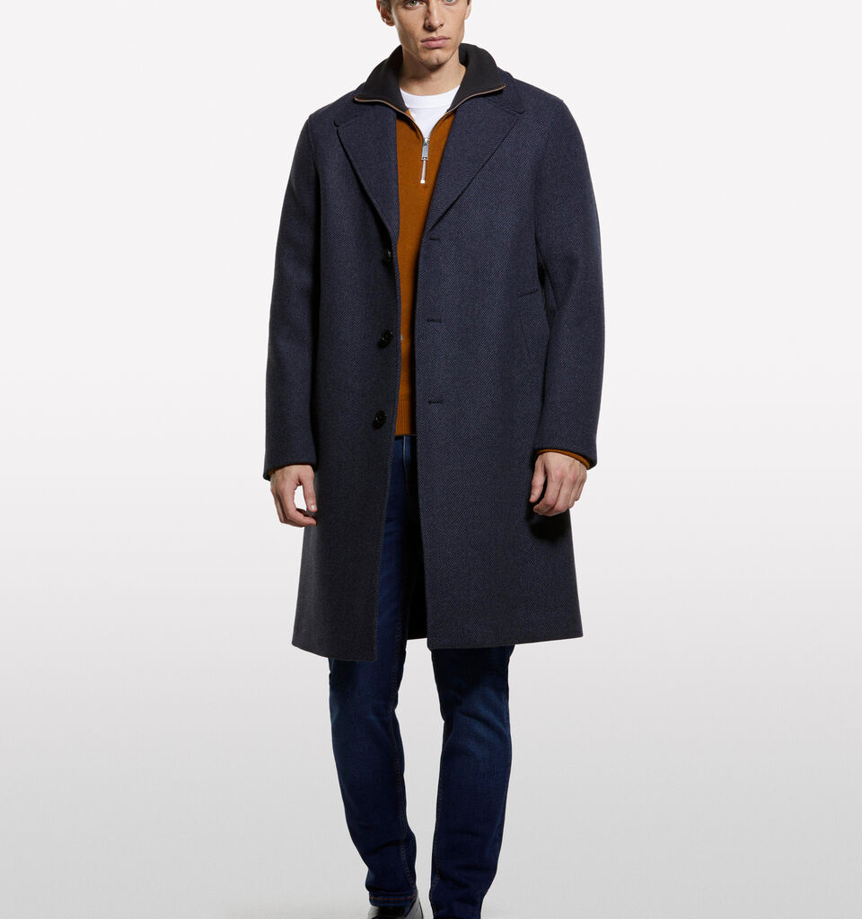 Sobretudo de abotoadura simples cinza-escuro - sobretudos para homem - Preto | Sisley image number 1